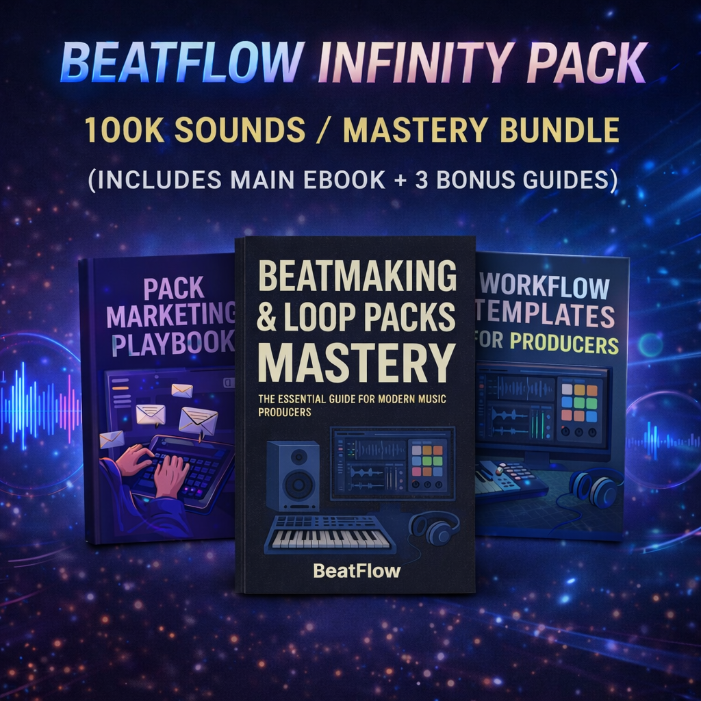 BEATFLOW INFINITY PACK – 100K Sounds / MRR, PLR + Mastery Bundle (Includes Main Ebook + 3 Bonus Guides)